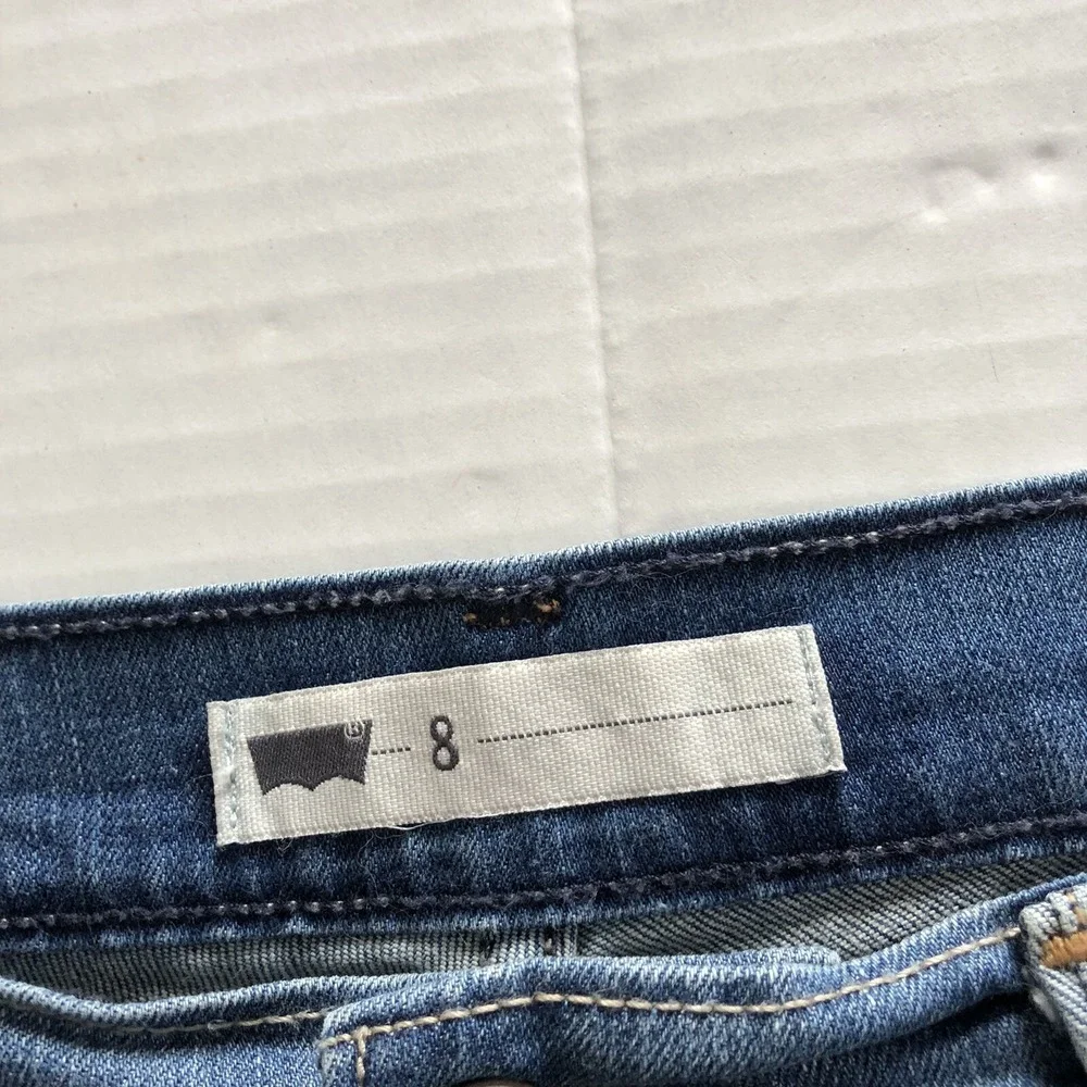 Levi's Blue Jean Cuffed Crop Capri Y2K Women's Sz 8 A351